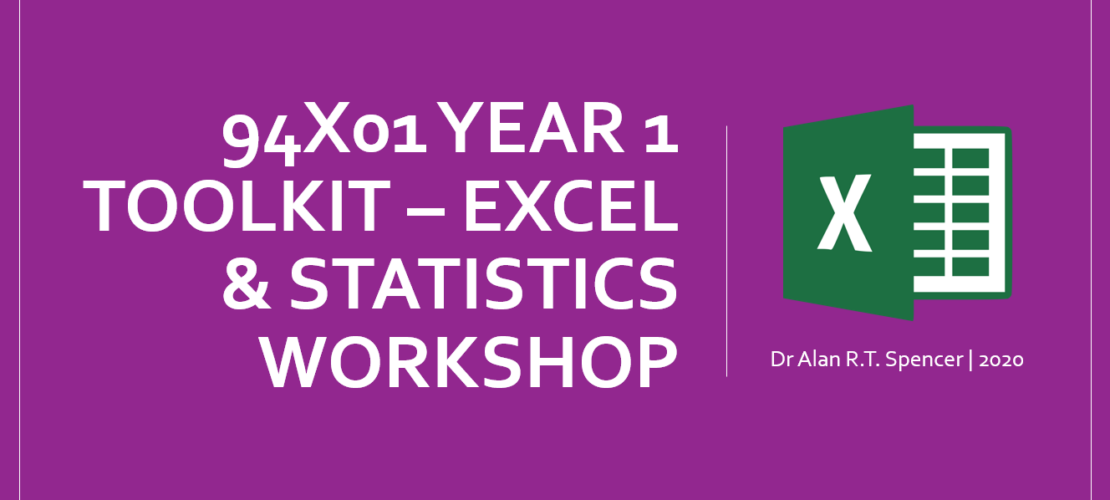 Tiltle slide for the Excel and Stats 2020 course